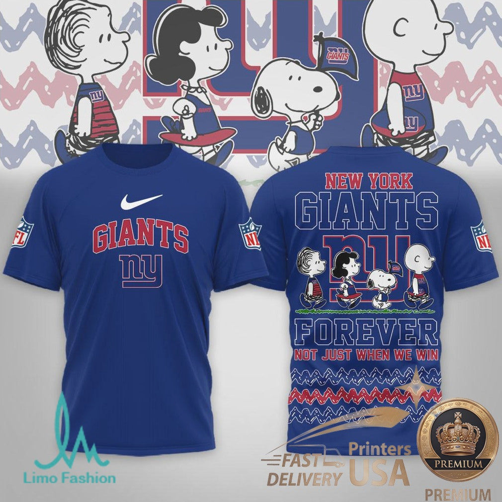 New York Giants Peanuts Snoopy Forever Not Just When We Win T Shirt - Limotees LLC