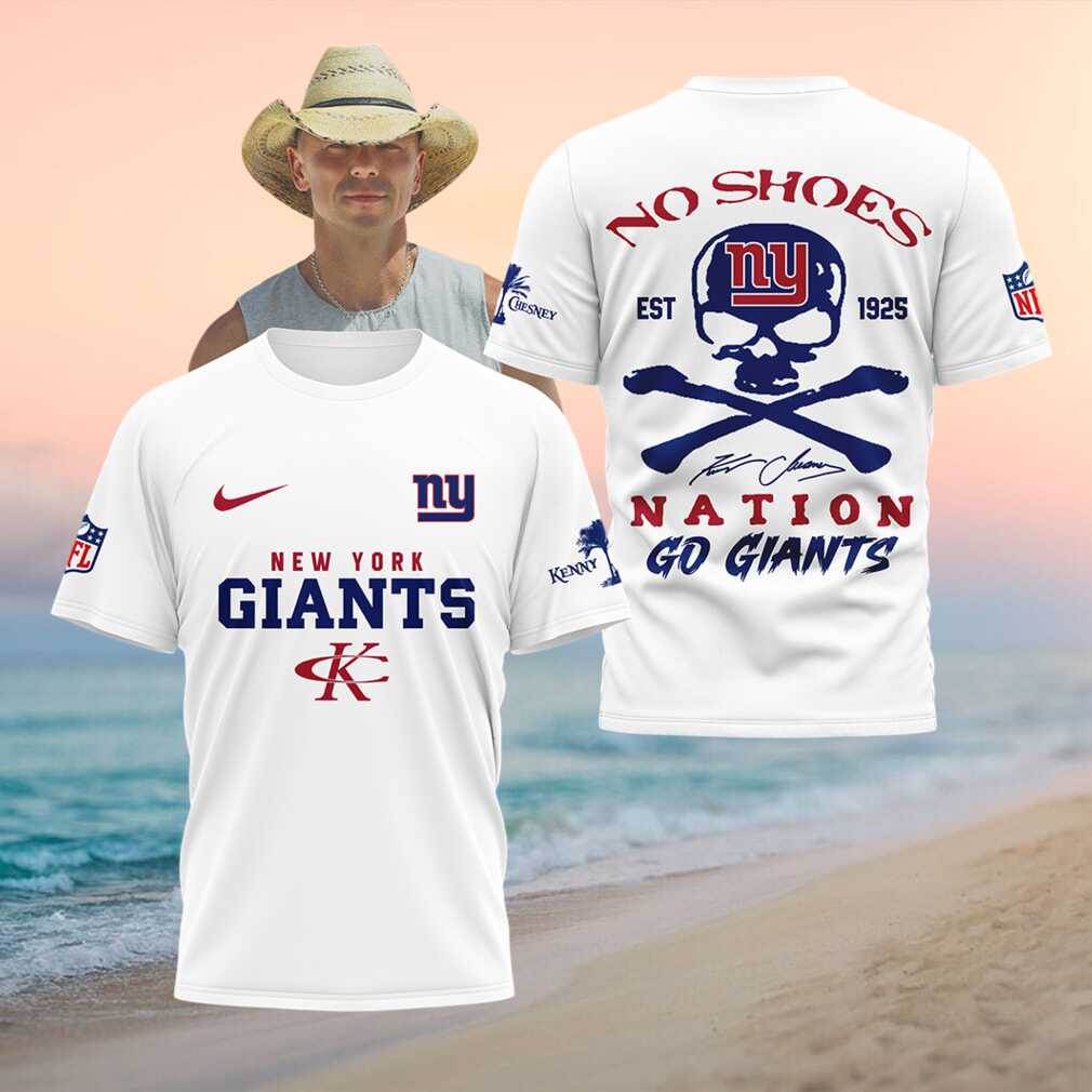 New York Giants Skull No Shoes Nation Kenny Chesney Shirt