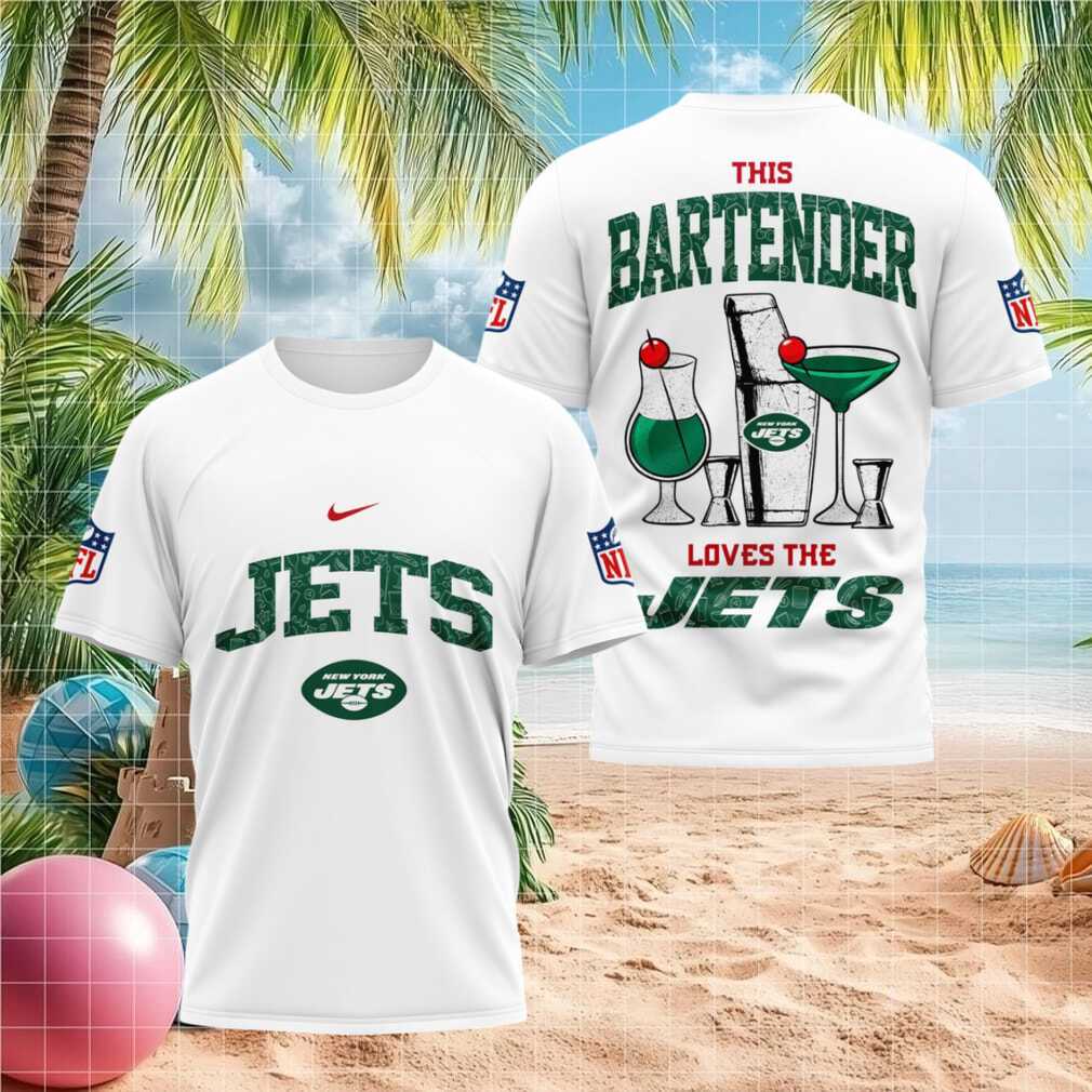 New York Jets Bartender Cocktail Graphic Shirt Football Fan Shirt - Limotees LLC
