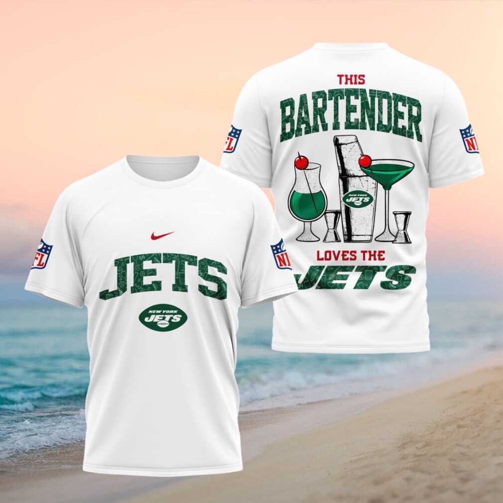 New York Jets Bartender Cocktail Graphic Shirt Football Fan Shirt - Limotees LLC