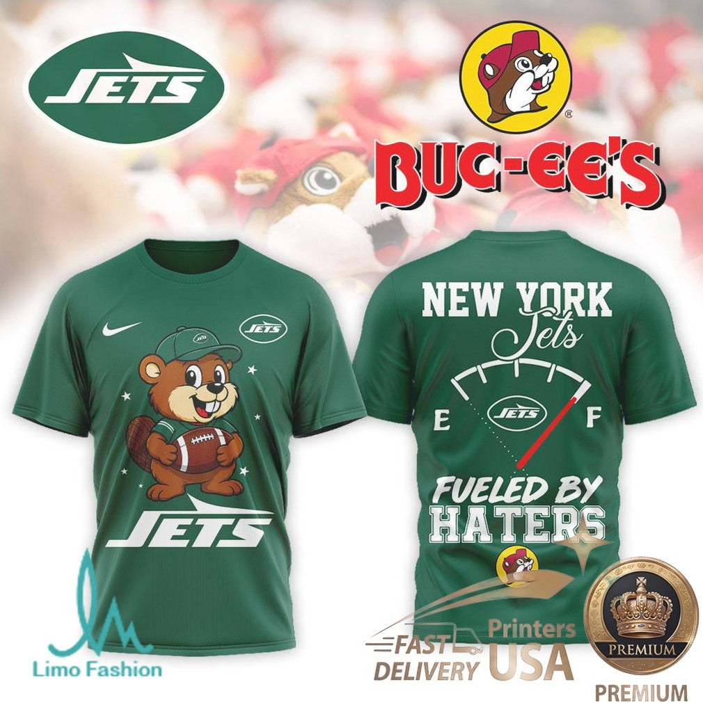 New York Jets Buc ee's Mascot Fueled By Haters Football T Shirt - Limotees LLC