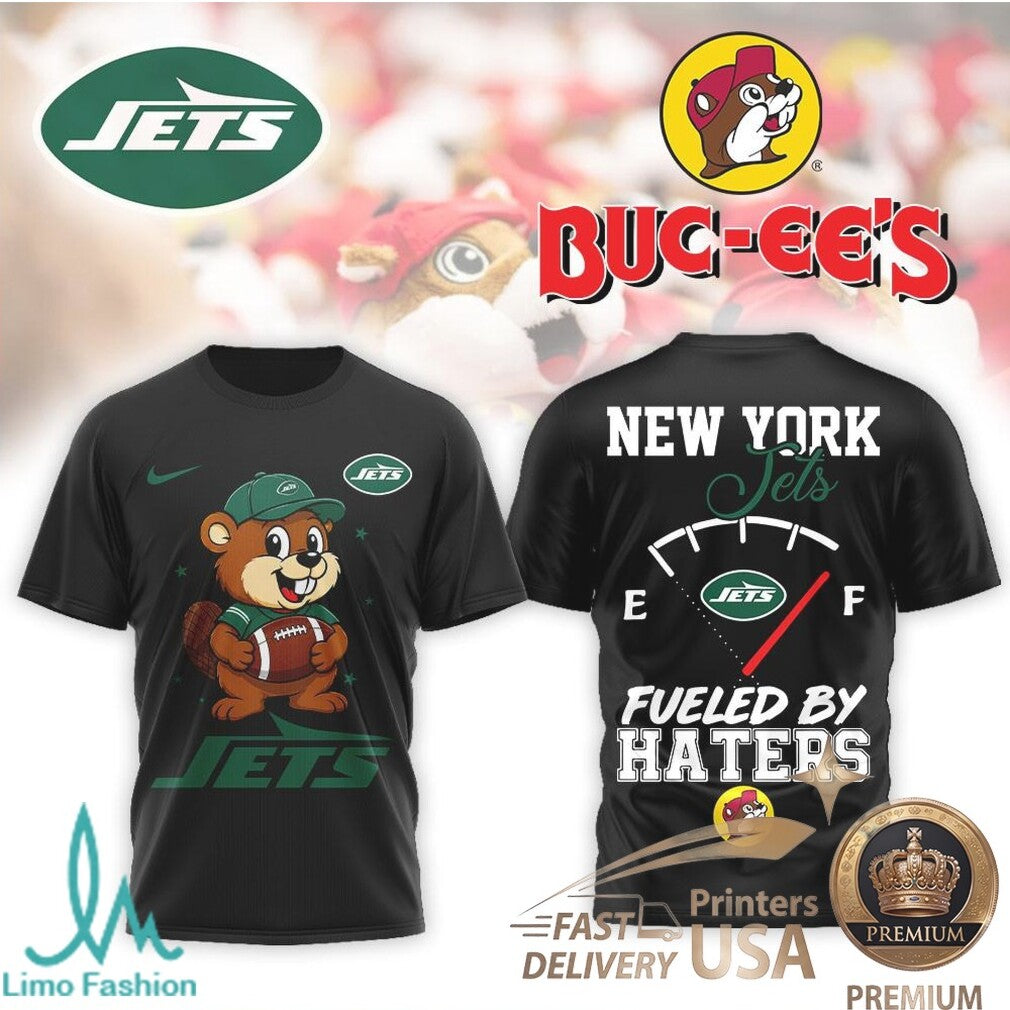New York Jets Buc ee's Mascot Fueled By Haters Football T Shirt - Limotees LLC