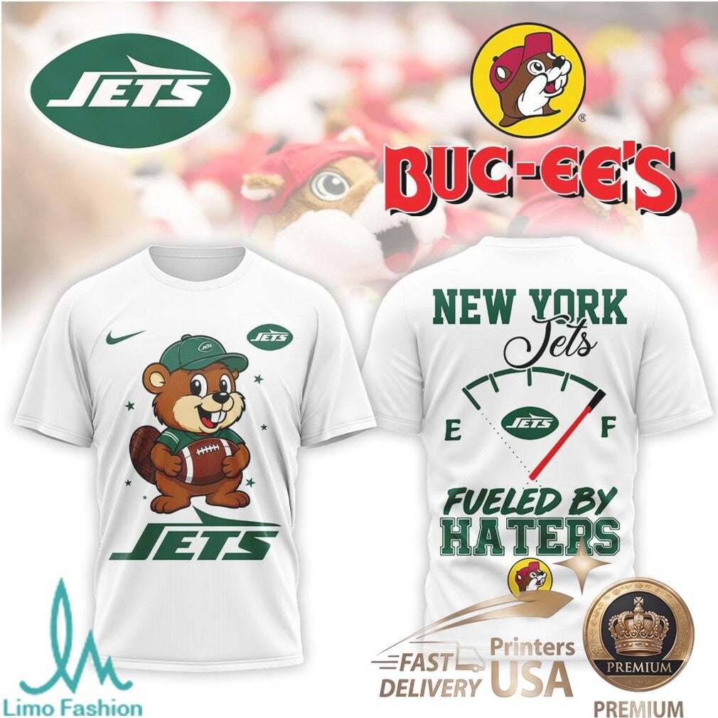 New York Jets Buc ee's Mascot Fueled By Haters Football T Shirt - Limotees LLC