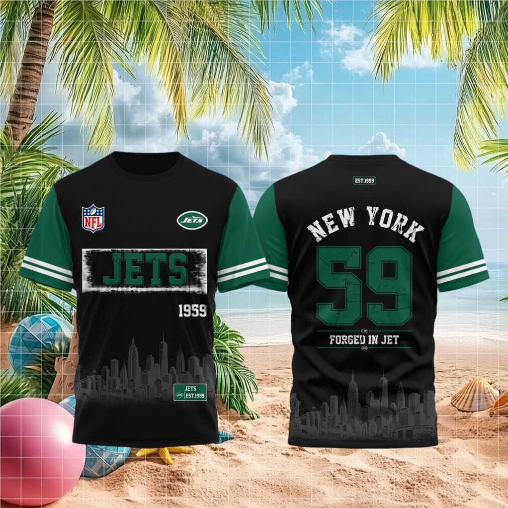 New York Jets Football Established 1959 Forged In Jet Retro Skyline Fans Shirt - Limotees LLC