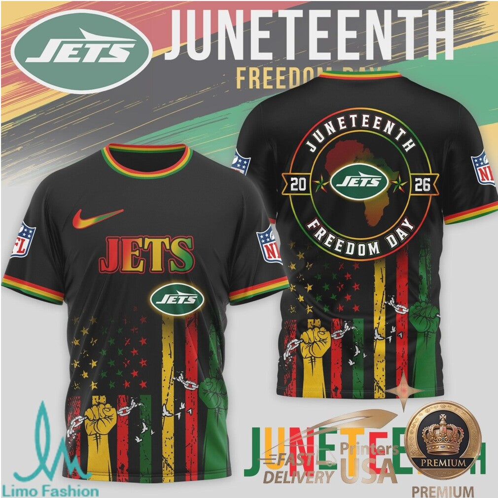 New York Jets Juneteenth Freedom Day 2026 African Pride T Shirt - Limotees LLC