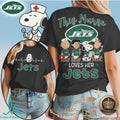New York Jets Nurse Snoopy Heartbeat Fan T Shirt - Limotees LLC