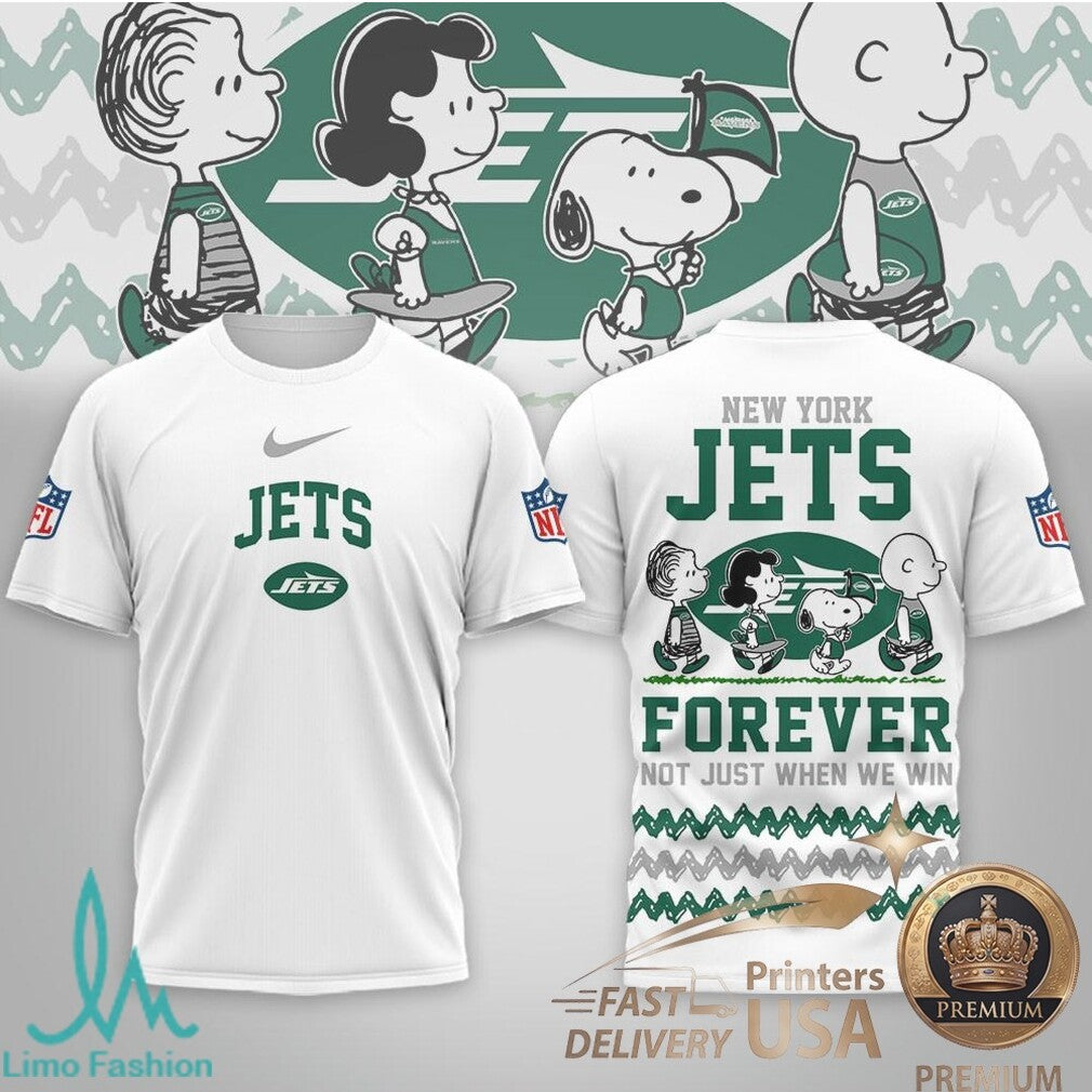 New York Jets Snoopy Squad Forever Football Fan Apparel T Shirt - Limotees LLC