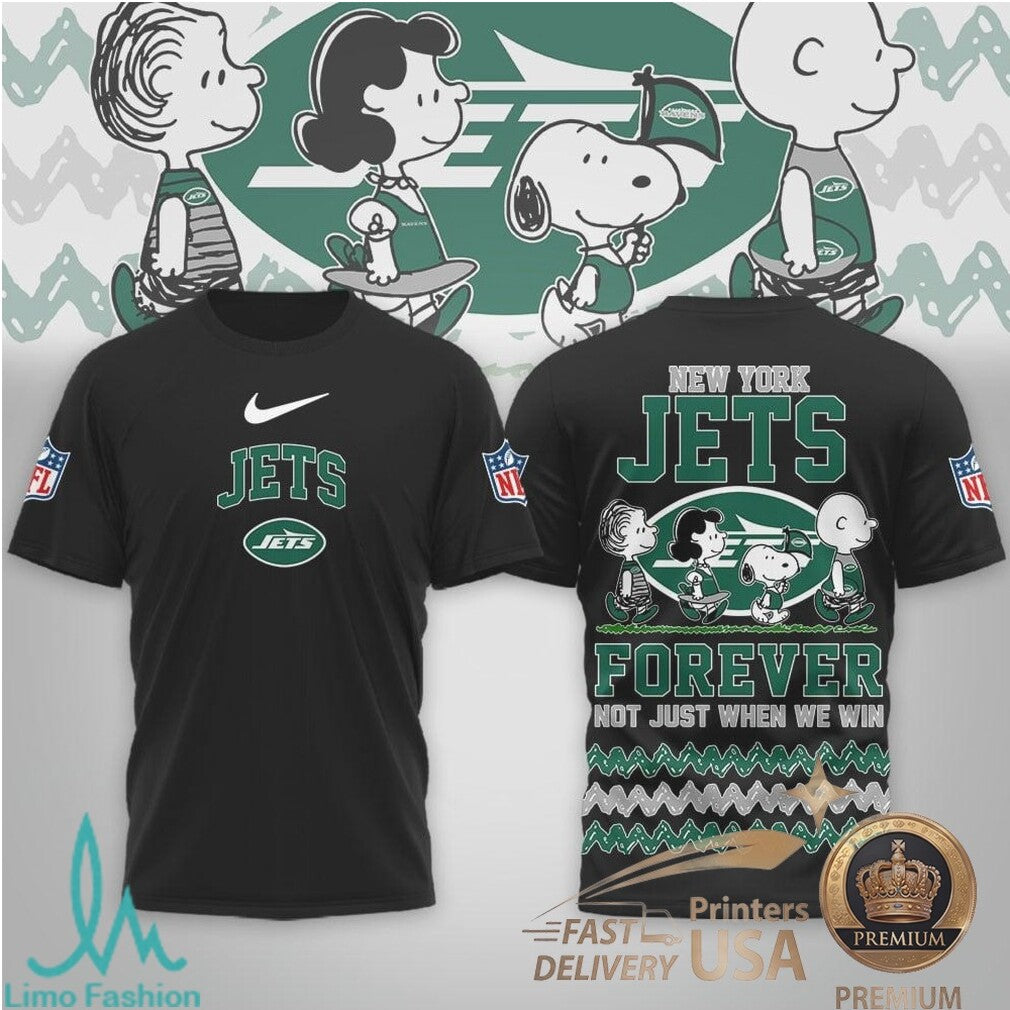 New York Jets Snoopy Squad Forever Football Fan Apparel T Shirt - Limotees LLC