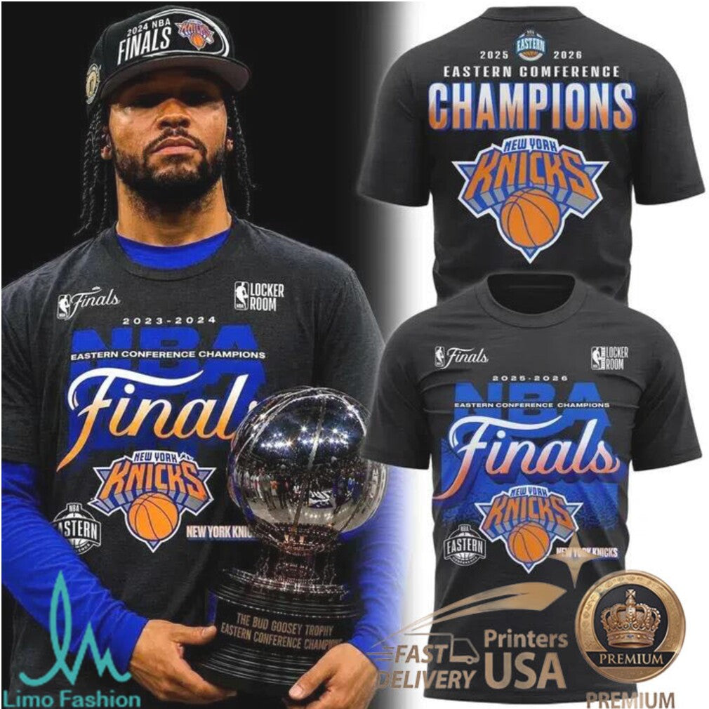 New York Knicks 2026 Eastern Conference Champions Finals Celebration T Shirt - Limotees LLC