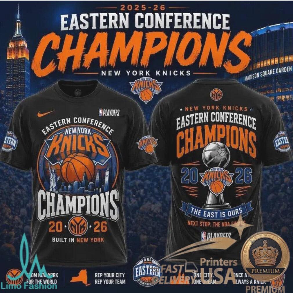 New York Knicks 2026 Eastern Conference Champions NBA Finals Graphic T Shirt - Limotees LLC