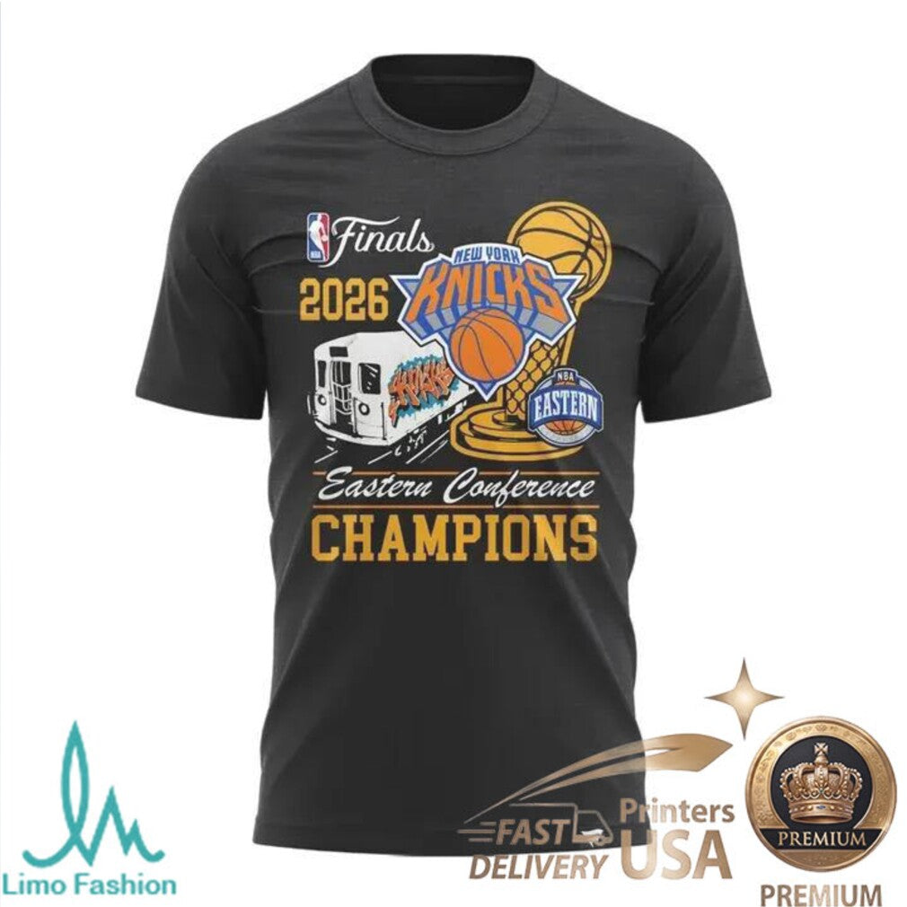 New York Knicks 2026 Eastern Conference Champions Subway Graphic Team T Shirt - Limotees LLC