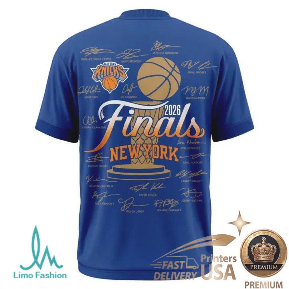 New York Knicks 2026 NBA Finals Champions Roster T Shirt - Limotees LLC