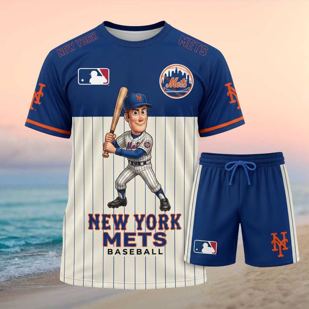 New York Mets Cartoon Player Baseball Shirt