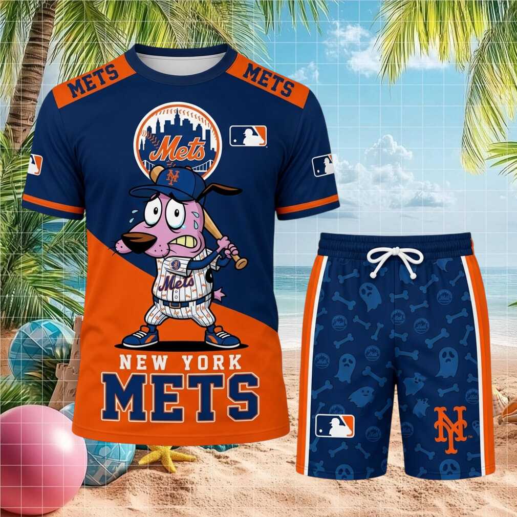 New York Mets Courage The Cowardly Dog Baseball Shirt