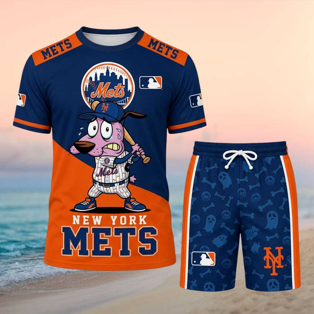New York Mets Courage The Cowardly Dog Baseball Shirt