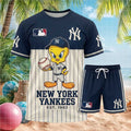 New York Yankees Tweety Bird Baseball Outfit Shorts Shirt