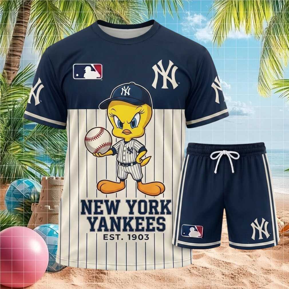 New York Yankees Tweety Bird Baseball Outfit Shorts Shirt
