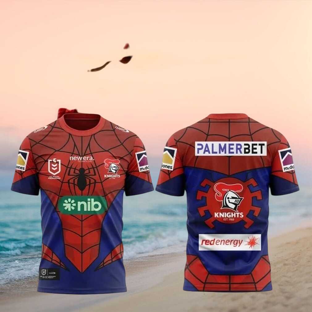 Newcastle Knights Spider Man Superhero NRL Rugby Shirt - Limotees LLC