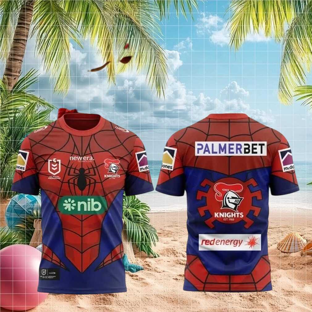 Newcastle Knights Spider Man Superhero NRL Rugby Shirt - Limotees LLC