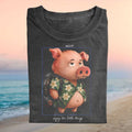Nice Enjoy The Little Things Pig Hawaiian Shirt Backpack Vacation Retro Shirt - Limotees LLC