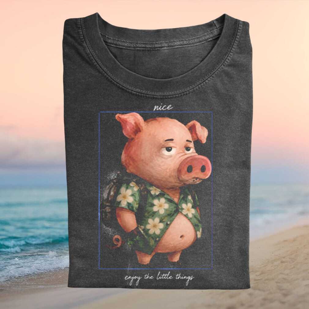 Nice Enjoy The Little Things Pig Hawaiian Shirt Backpack Vacation Retro Shirt - Limotees LLC