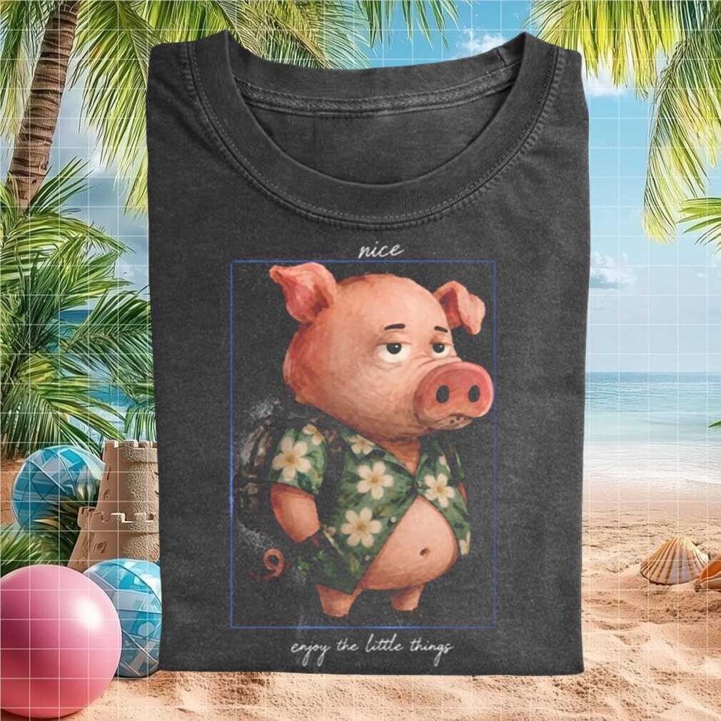 Nice Enjoy The Little Things Pig Hawaiian Shirt Backpack Vacation Retro Shirt - Limotees LLC