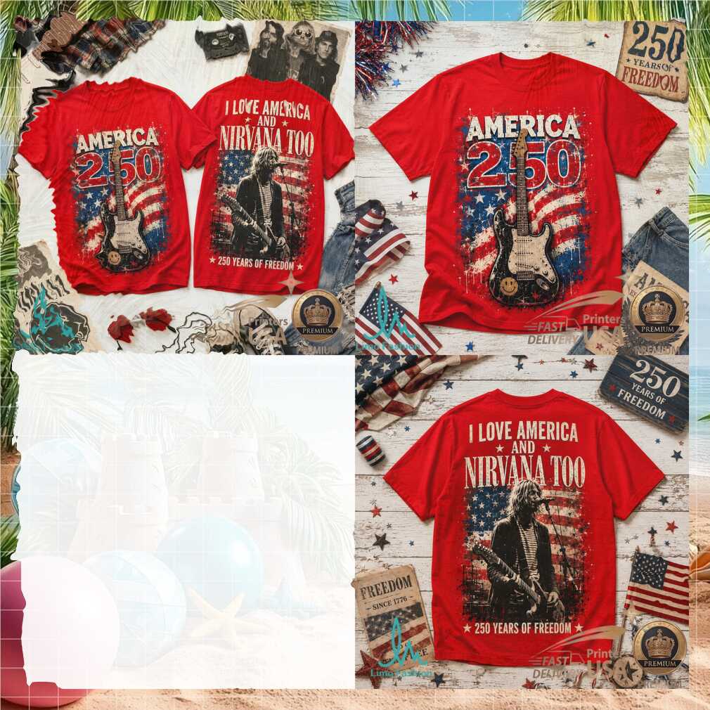 Nirvana America 250 Years Of Freedom Grunge Rock Band Graphic Shirt - Limotees LLC