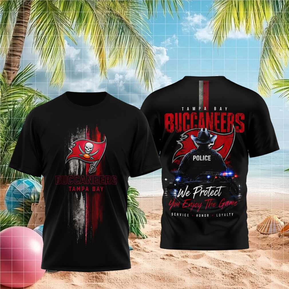 Tampa Bay Buccaneers Police Officer Thin Red Line Football Shirt