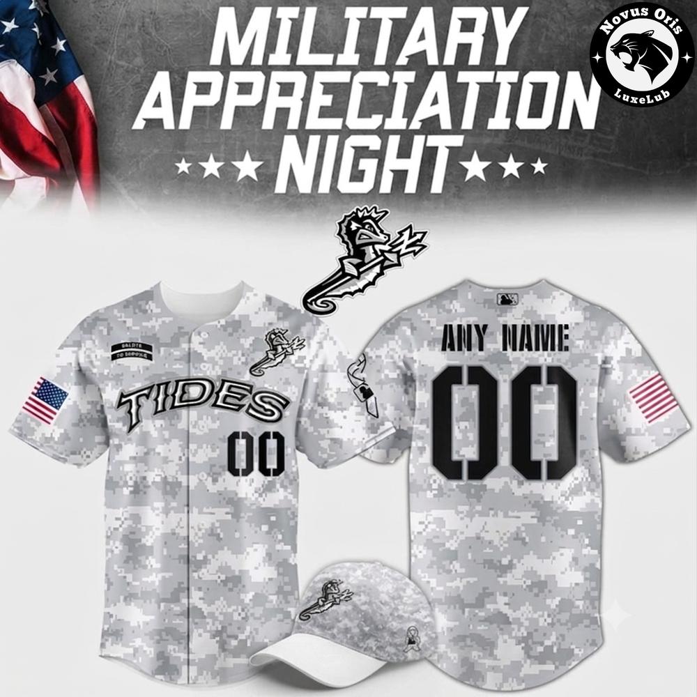 Norfolk Tides Military Appreciation Night Custom Camo Baseball Jersey