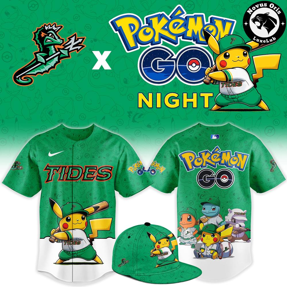 Norfolk Tides Pokemon GO Night Limited Edition Baseball Jersey