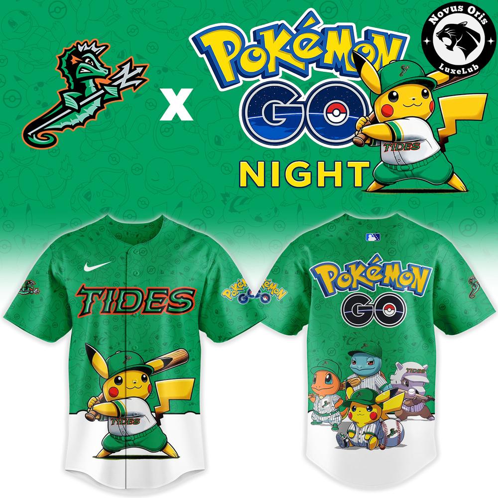 Norfolk Tides Pokemon GO Night Limited Edition Baseball Jersey