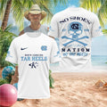 North Carolina Tar Heels College Football Skull No Shoes Nation T Shirt