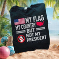 Not My President Anti Trump Silhouette US Flag Protest T Shirt - Limotees LLC