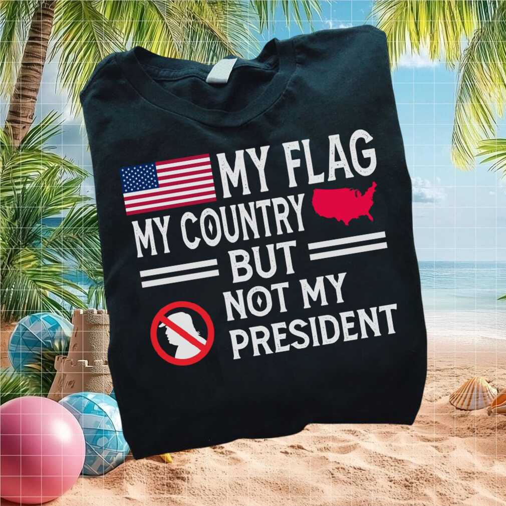 Not My President Anti Trump Silhouette US Flag Protest T Shirt - Limotees LLC