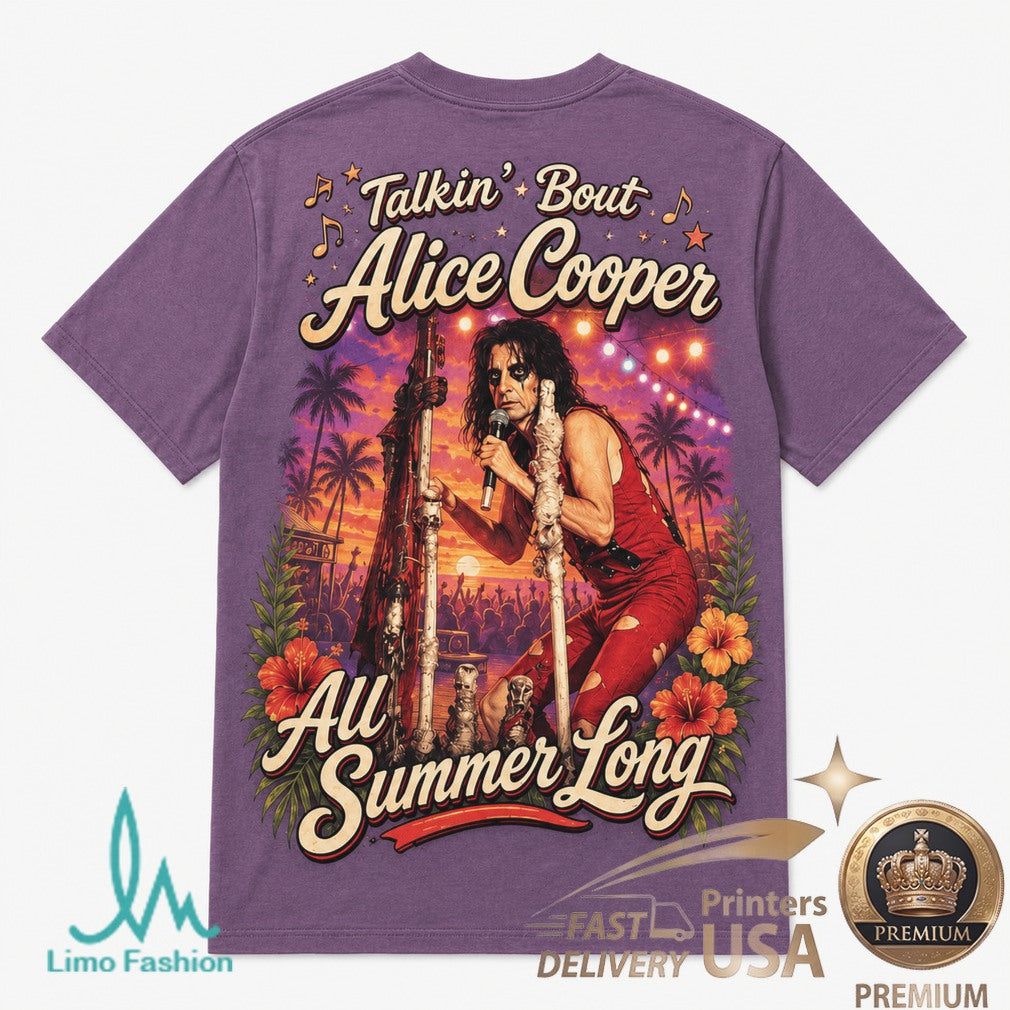 Alice Cooper Summer Vibes Rock Music Tropical Beach Graphic Shirt - Limotees LLC