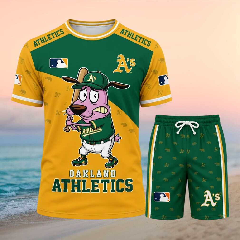 Oakland Athletics Courage The Cowardly Dog Baseball Shirt