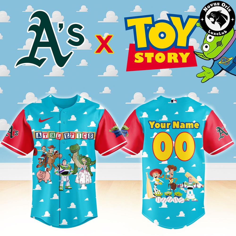 Oakland Athletics x Toy Story Night Woody Buzz Lightyear Custom Baseball Jersey