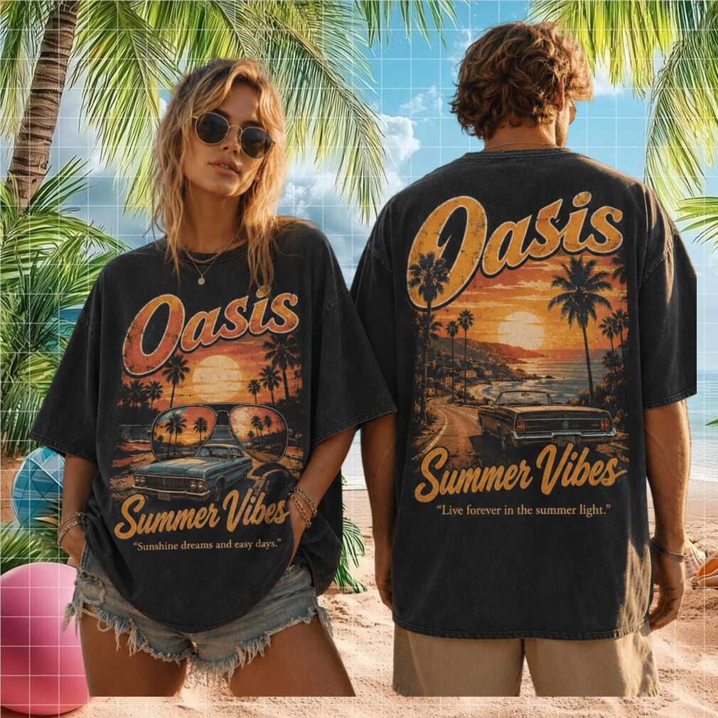Oasis Summer Vibes Sunset Retro Car Vintage Style Graphic Shirt
