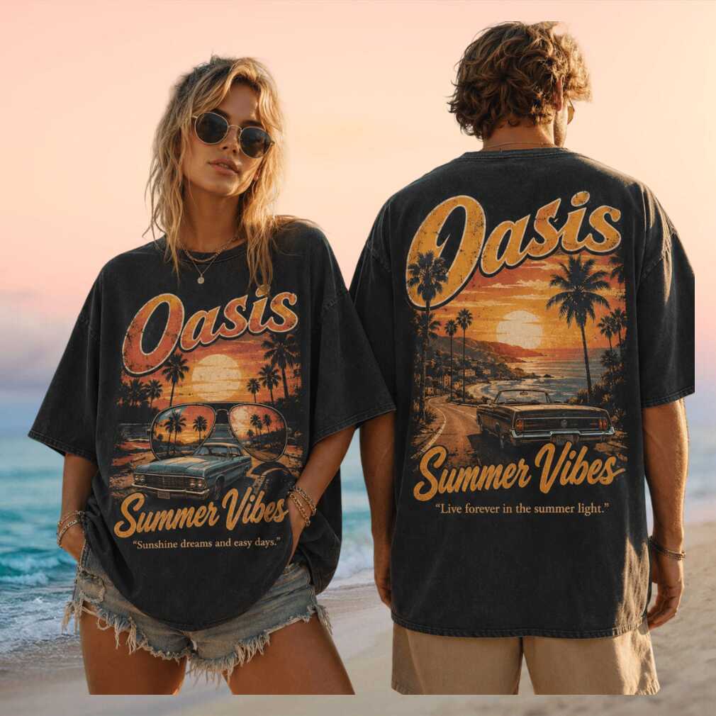 Oasis Summer Vibes Sunset Retro Car Vintage Style Graphic Shirt