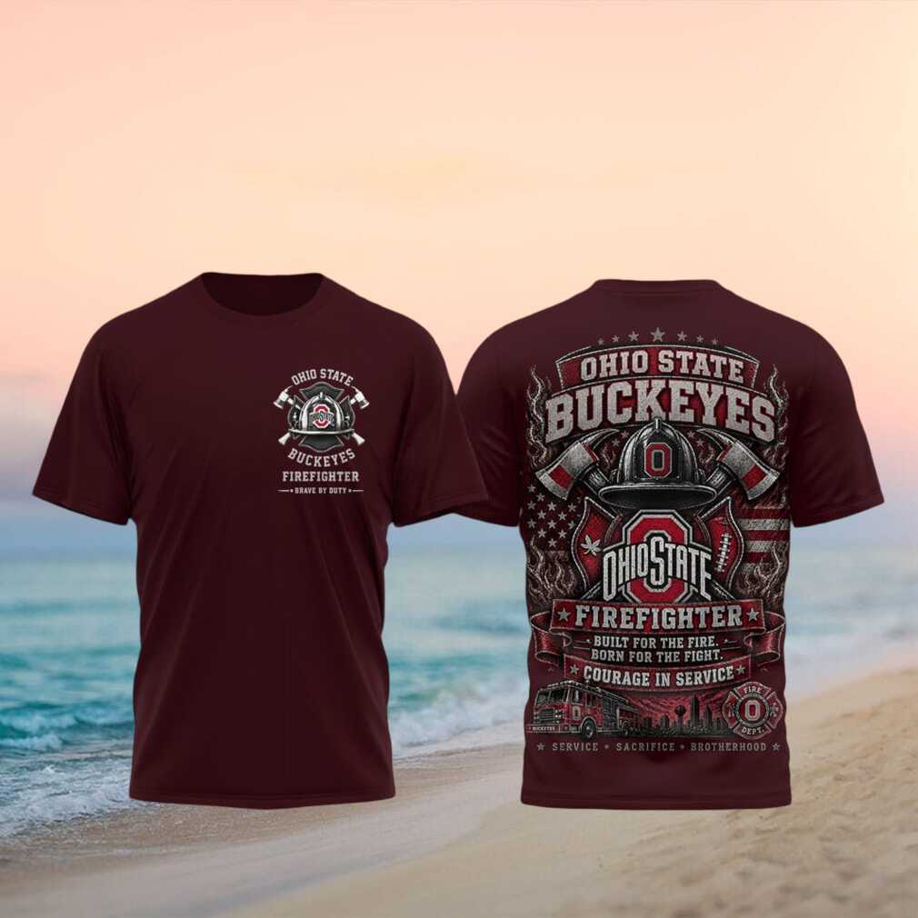 Ohio State Buckeyes Firefighter Courage In Service T Shirt - Limotees LLC