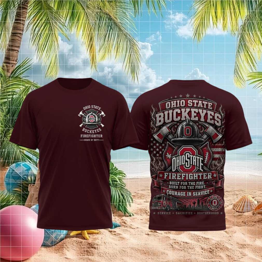 Ohio State Buckeyes Firefighter Courage In Service T Shirt - Limotees LLC