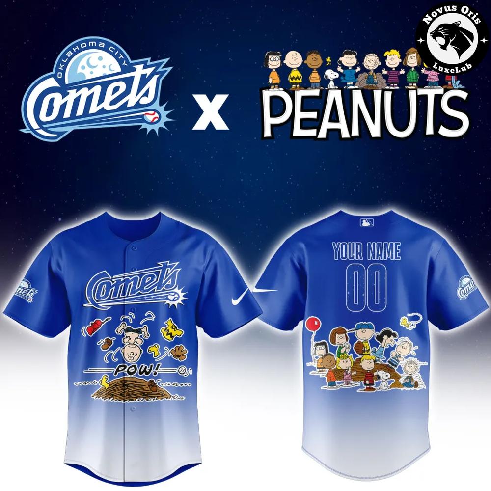 Oklahoma City Comets x Peanuts Night Limited Edition Baseball Jersey