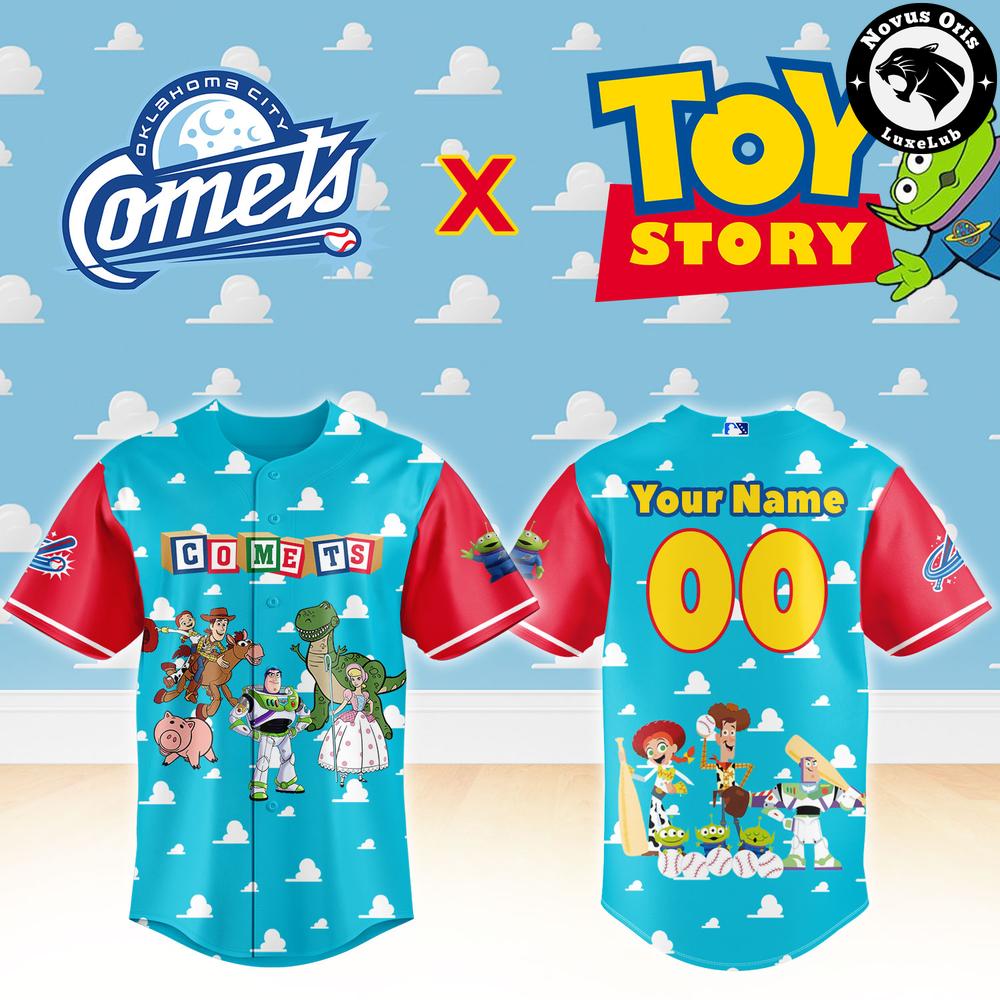 Oklahoma City Comets x Toy Story Night Woody Buzz Lightyear Custom Baseball Jersey