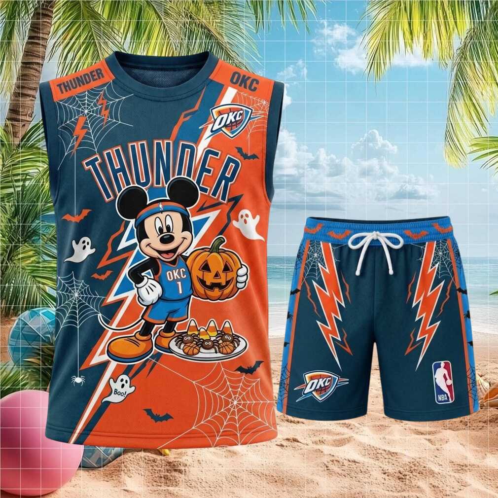 Oklahoma City Thunder Mickey Mouse Halloween Pumpkin Basketball Shirt