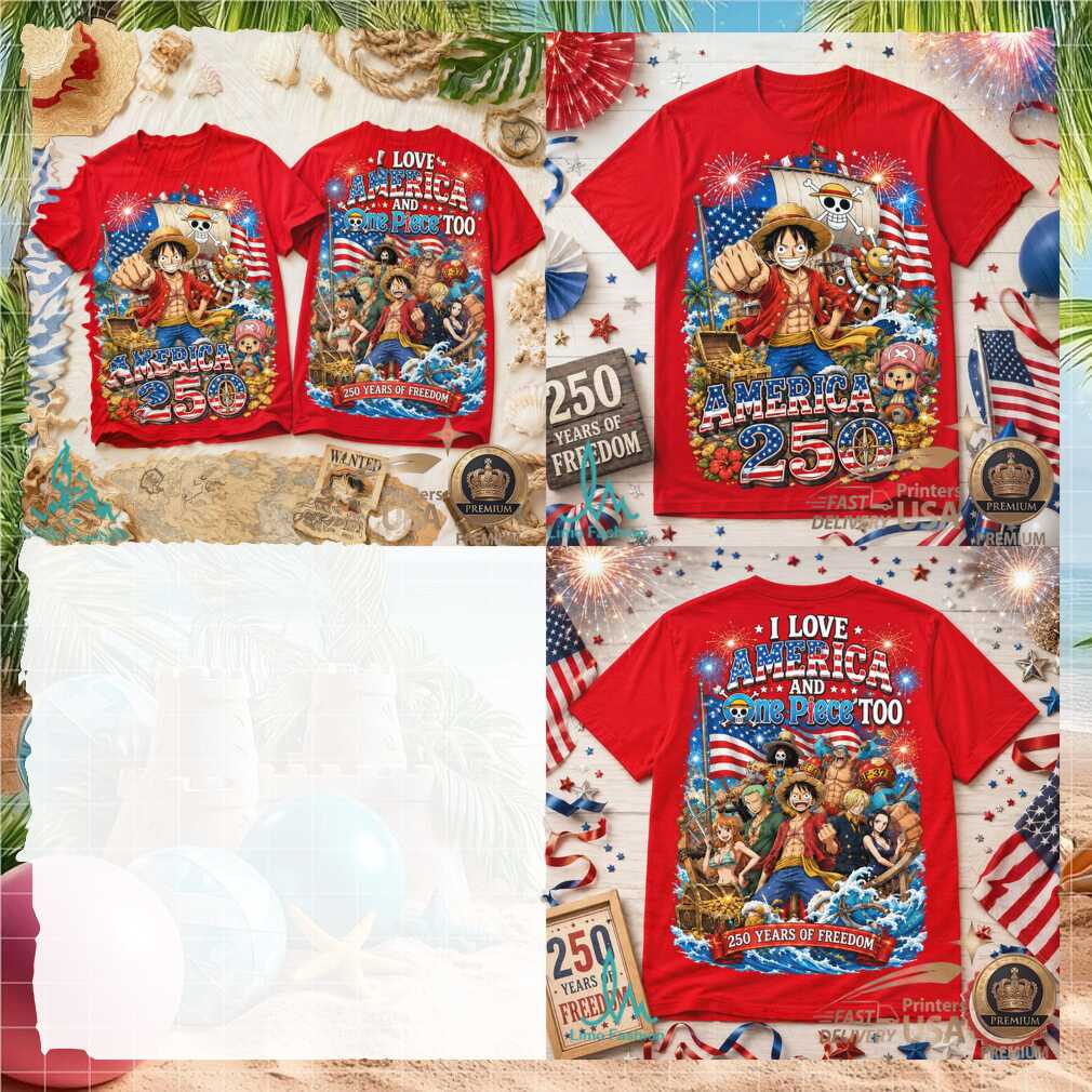 One Piece Luffy America 250 Years Of Freedom Anime Patriotic Shirt