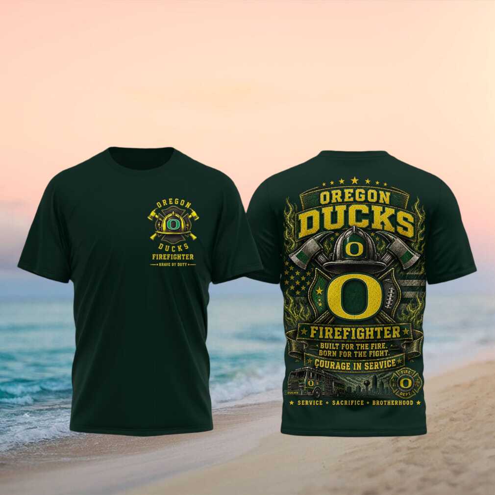 Oregon Ducks Firefighter Helmet Courage In Service T Shirt