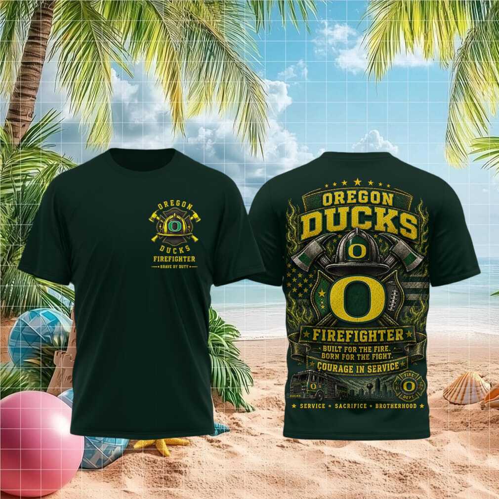 Oregon Ducks Firefighter Helmet Courage In Service T Shirt