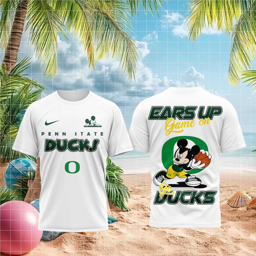 Oregon Ducks Mickey Basketball Ears Up Sports Shirt
