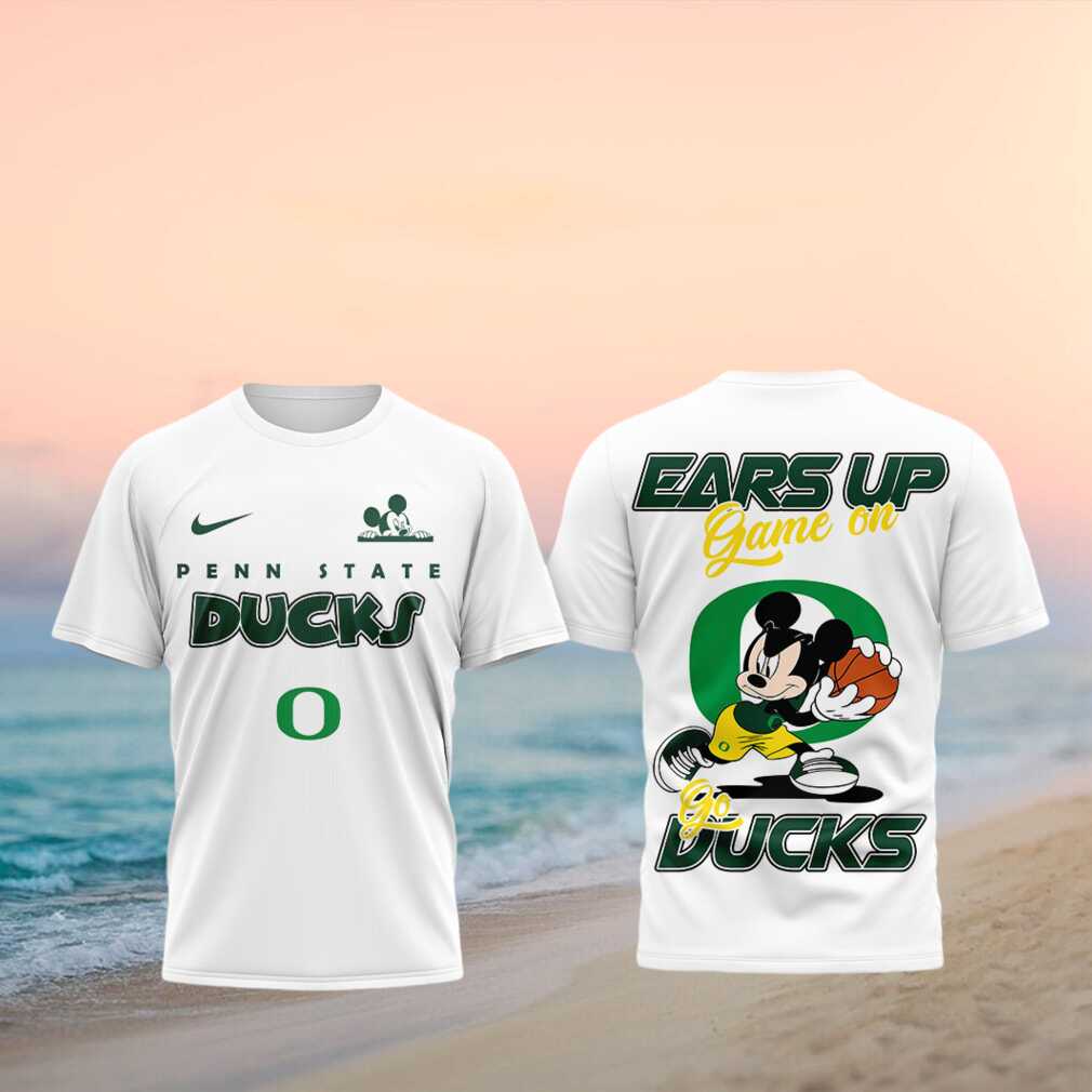 Oregon Ducks Mickey Basketball Ears Up Sports Shirt