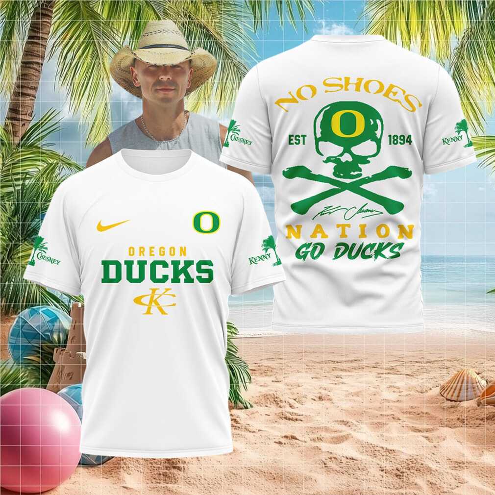 Oregon Ducks No Shoes Nation Skull Shirt Kenny Chesney College Football Shirt - Limotees LLC